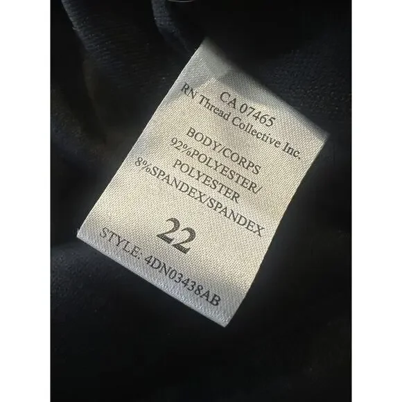 ABS Collection Crushed Velvet Floral Dress Long Sleeve Ruffle Black Plus Size 22 - Picture 12 of 15